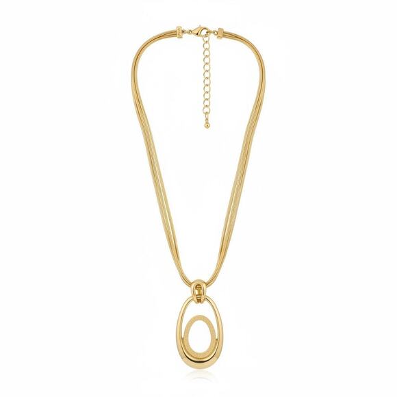 Jewelry - Style & Co Gold Tone Multi Strand Oval Pendant Necklace Adjustable NEW
